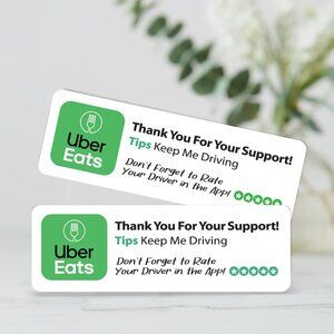 Uber Eats Delivery Rating Sticker Labels – (48 ct)